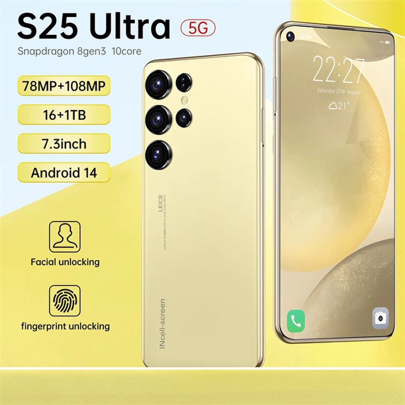 S25 Ultra 5G Smartphone - Manufacturer - 6.8inch 16+1TB S-pen Android 4G 5G WIFI