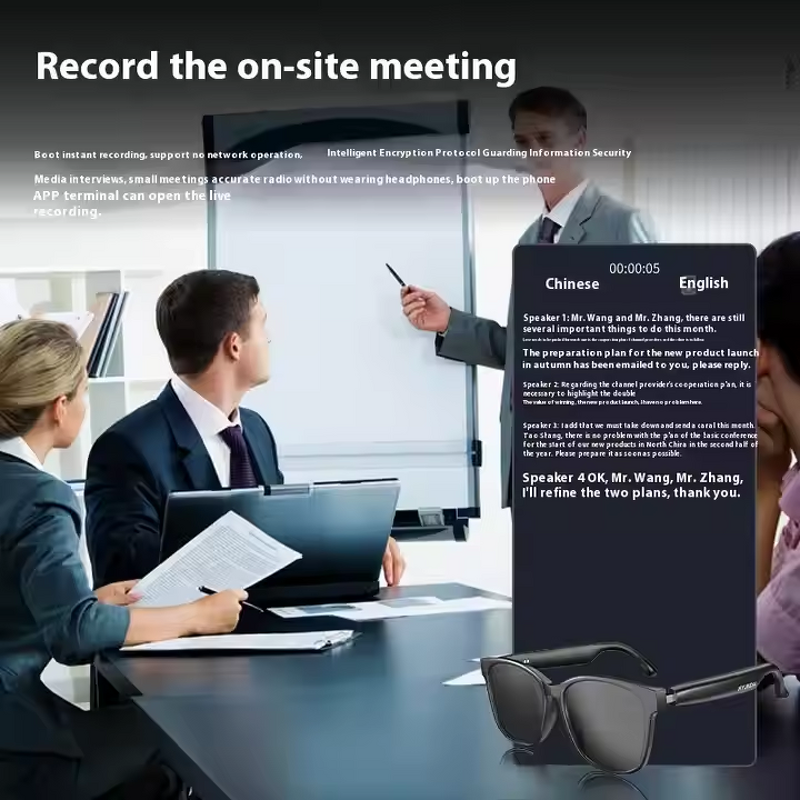 Smart AI Glasses - Manufacturer - Waterproof BT Gesture Control Simultaneous Interpretation