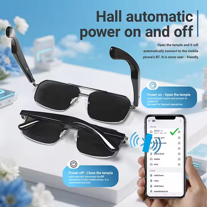 GY100 Smart Glasses - Manufacturer - BT AI Translation 800W Camera HD Photo Video