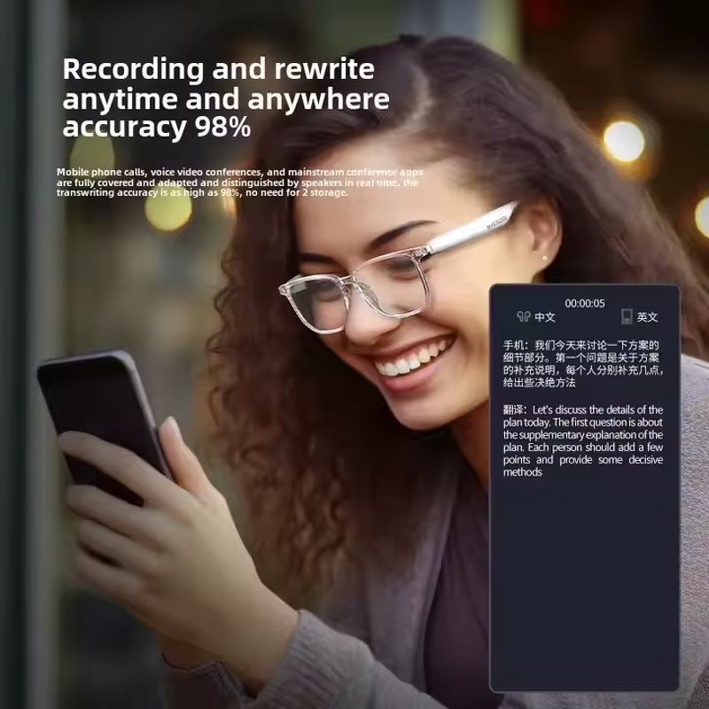 Smart Translation Glasses - Manufacturer - Polarized BT Touch Anti-blue Light AI Assistant