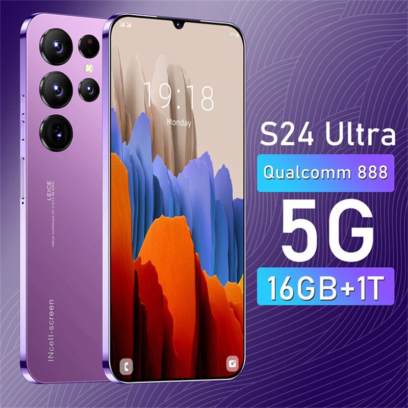 S25 Ultra Smartphone - Manufacturer - S24 Gen 4G 5G Face Unlock Dual Sim Factory