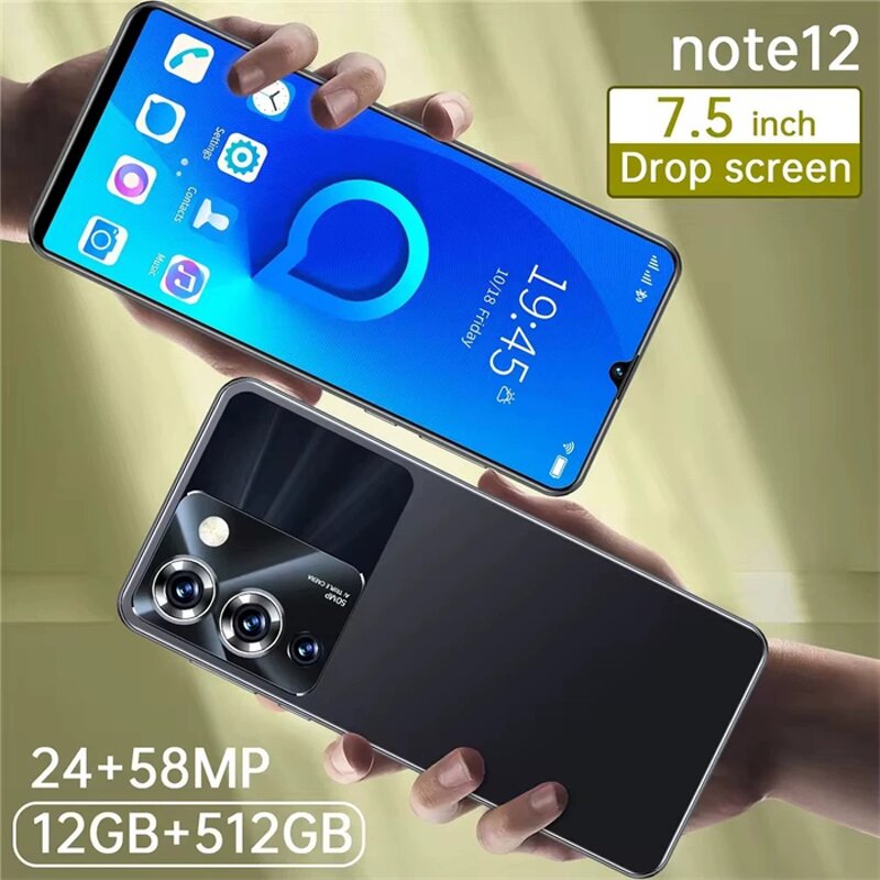 Note 12 Pro Smartphone - Manufacturer - Big Screen Dual SIM Android Cheap Wholesale