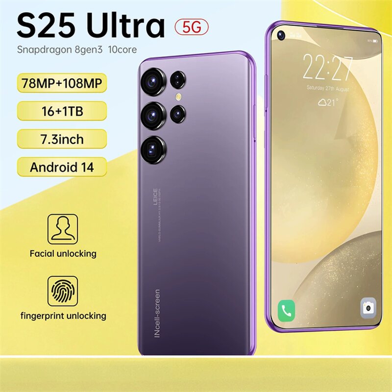 S25 Ultra Smartphone - Manufacturer - 16+1TB Global Version 4G 5G Unlocked Android