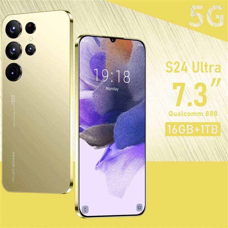 S25 Ultra Smartphone - Manufacturer - S24 Gen 4G 5G Face Unlock Dual Sim Factory