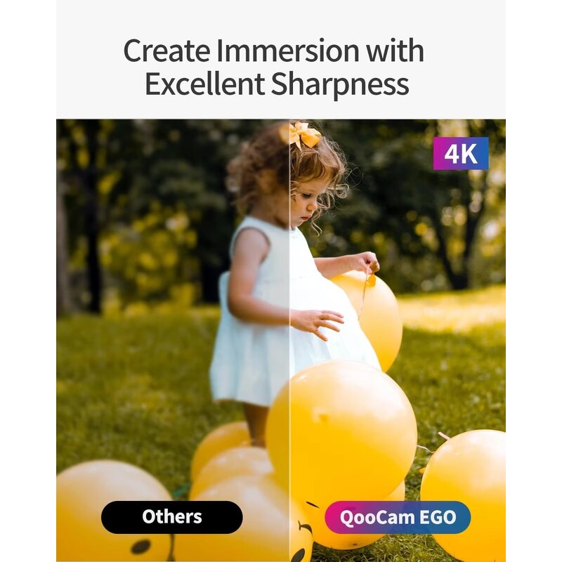 3D Camera Manufacturer - KanDao QooCam EGO 24MP/8K Photos/4K 60FPS Stereoscopic 3D Instant Display Compatible on PICO4 VR