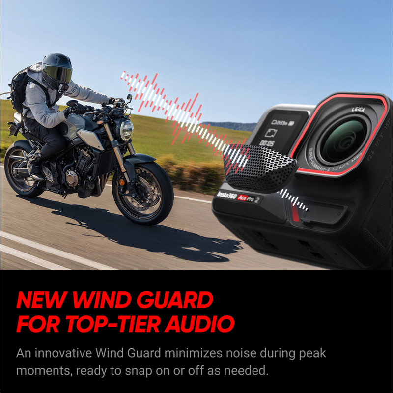 Action Camera Manufacturer - Insta360 Ace Pro 2-8K Waterproof Co-Engineered CMOS Dual AI Chip Exceptional Low Light Performance