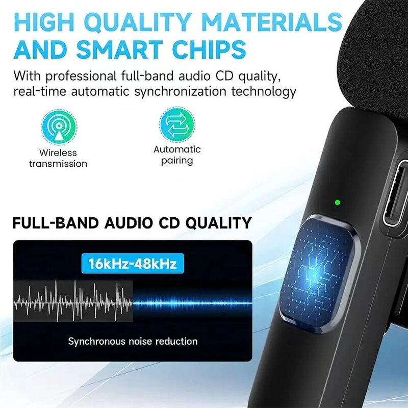 Lavalier Microphone Manufacturer - K8 K9 Portable Mini Clip-on Wireless Lapel Noise Cancelling USB for Smart Phones iPhone iPad