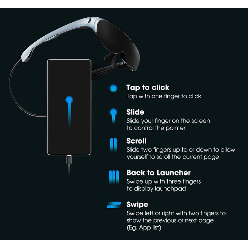 AR Smart Glasses Manufacturer - Rokid Air China Origin Portable Giant Screen Viewing Suit DP Mobile Phone Computer Projection
