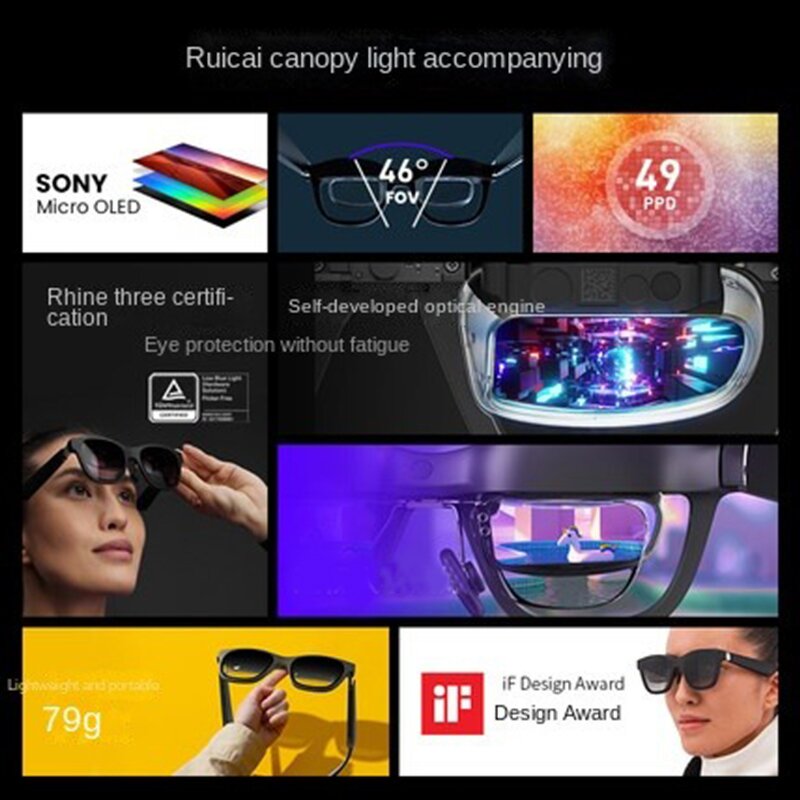 AR Smart Glasses Manufacturer - XREAL Air Nreal Air Portable 130 Inches Space Giant Screen 1080p Viewing Mobile Computer 3D