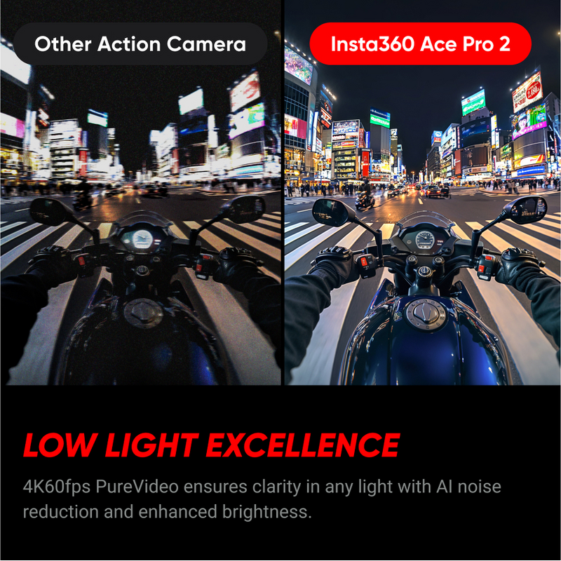 Action Camera Manufacturer - Insta360 Ace Pro 2-8K Waterproof Co-Engineered CMOS Dual AI Chip Exceptional Low Light Performance