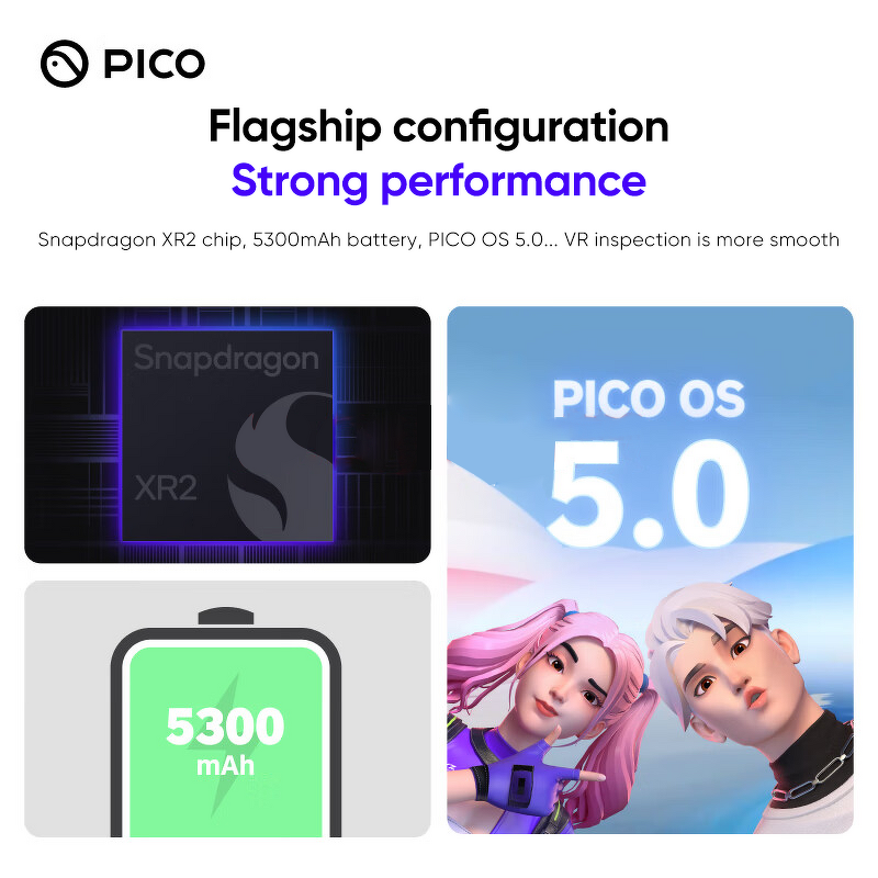 VR Headset Manufacturer - Pico 4 All-In-One 128G/256G 4K+ Display >80" Virtual Screen Polarized 3D for Metaverse & Streaming