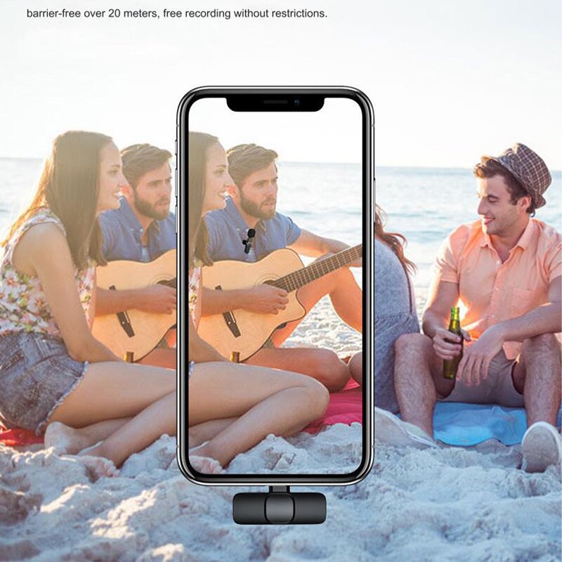 Wireless Microphone Manufacturer - Portable One-Click Recording Receiver for Two-SLR Camera Outdoor Video Interview Noise Cancelling