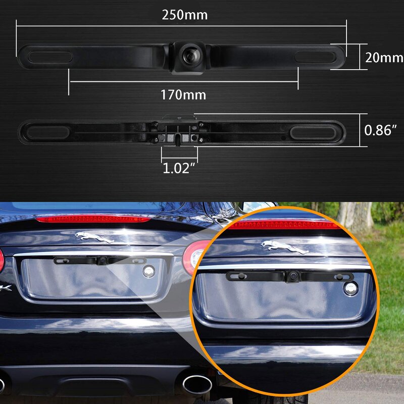 Reverse Camera Manufacturer - WiFi Wireless 720P CCD Waterproof IP68 App HD Starlight Night Vision for Car License Plate Frame
