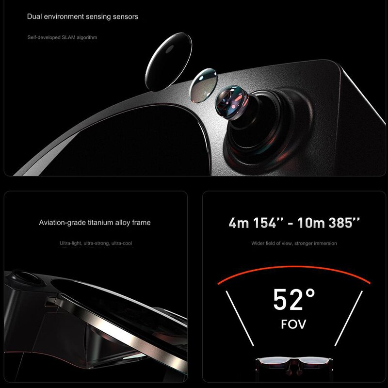 AR Smart Glasses Manufacturer - XREAL Air 2 Ultra with Shutter 3D >80" Virtual Screen 6Dof Space Hovering Translation
