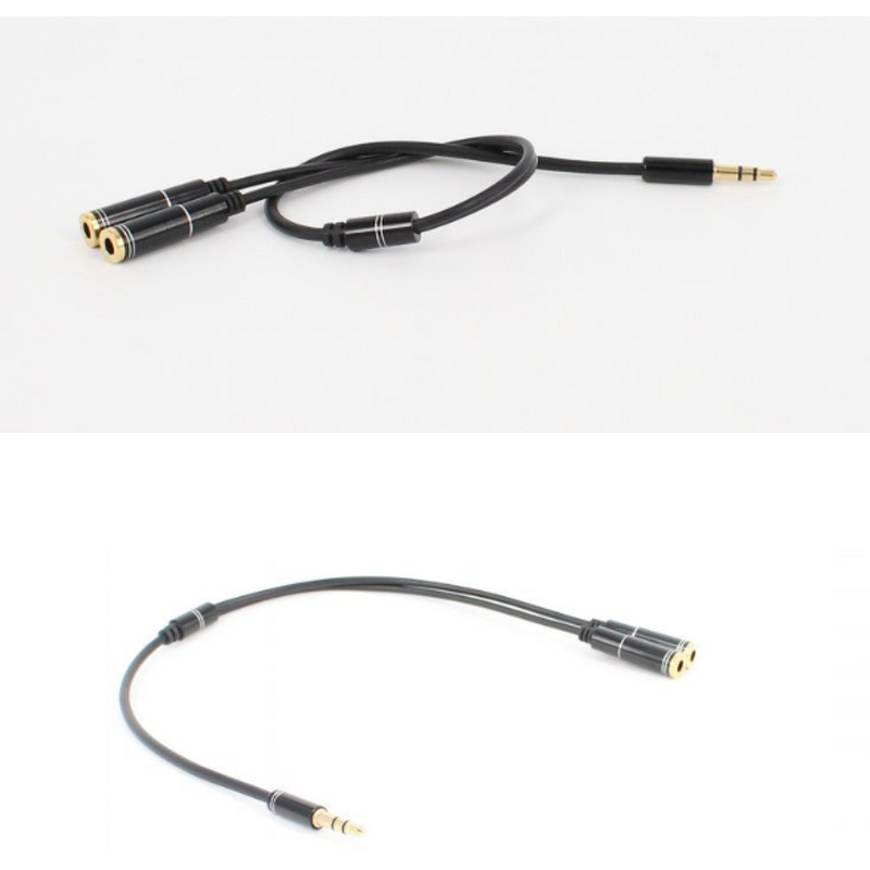 Audio Splitter Cable Manufacturer - 3.5mm Male to 2 Female Headphone Y Splitter Blue Cable