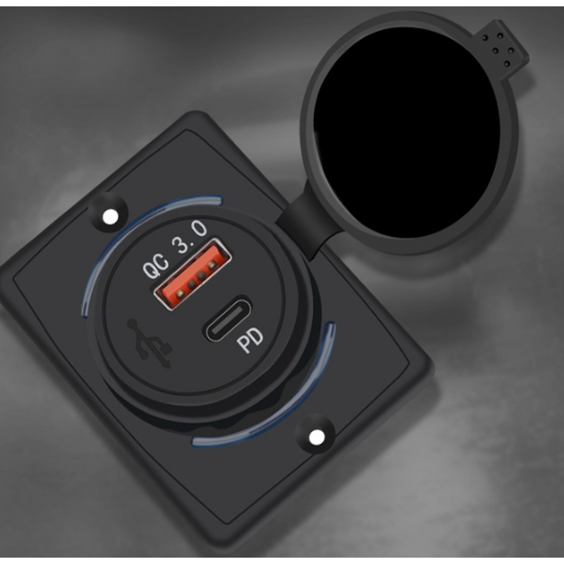 USB Socket Manufacturer - Surface Mount Fast Type-C QC3.0 PD DC 12V 24V Port Panel