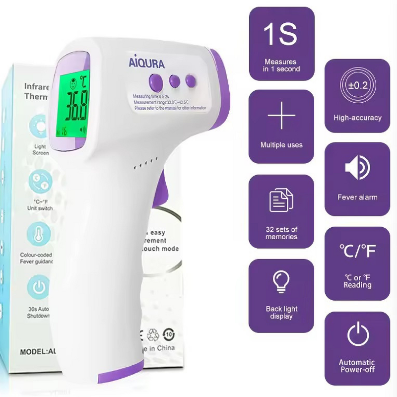 Thermometer Manufacturer - Rohs Compliant Non-Contact Infrared Forehead Ear Electric Frontal LCD