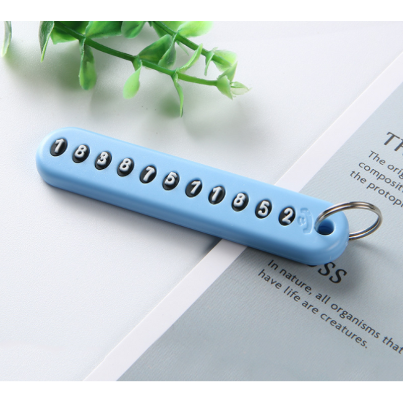 Keychain Manufacturer - Phone Number Anti-lost Auto Vehicle Plastic Plate Car Keyring