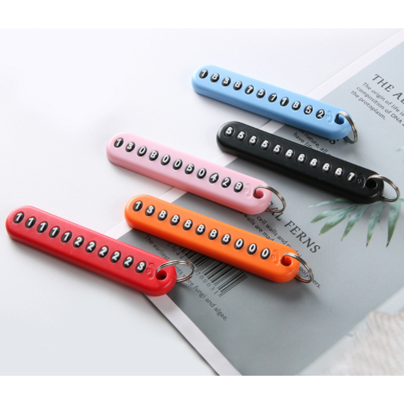 Keychain Manufacturer - Phone Number Anti-lost Auto Vehicle Plastic Plate Car Keyring