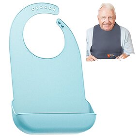 Apron Manufacturer - Customized Reusable Washable Water Resistant Silicone Sleeveless Adult Bibs for Elderly