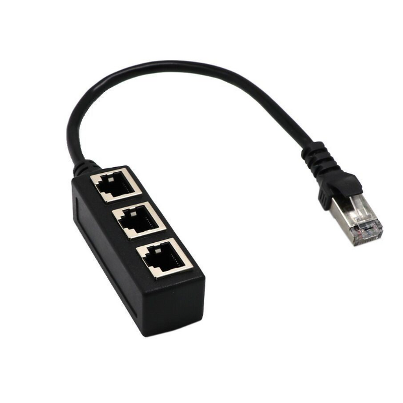 Network Adapter Manufacturer - RJ45 Male to 3 Female LAN Ethernet Splitter