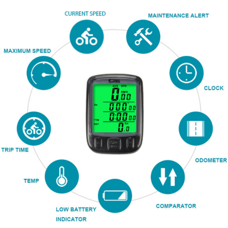 Bicycle Speedometer Manufacturer - Wired Computer Stopwatch Water Proof Odometer LCD Backlight