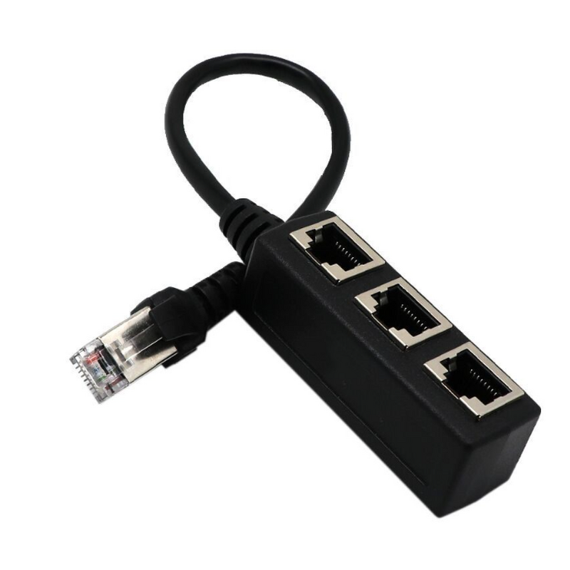 Network Adapter Manufacturer - RJ45 Male to 3 Female LAN Ethernet Splitter