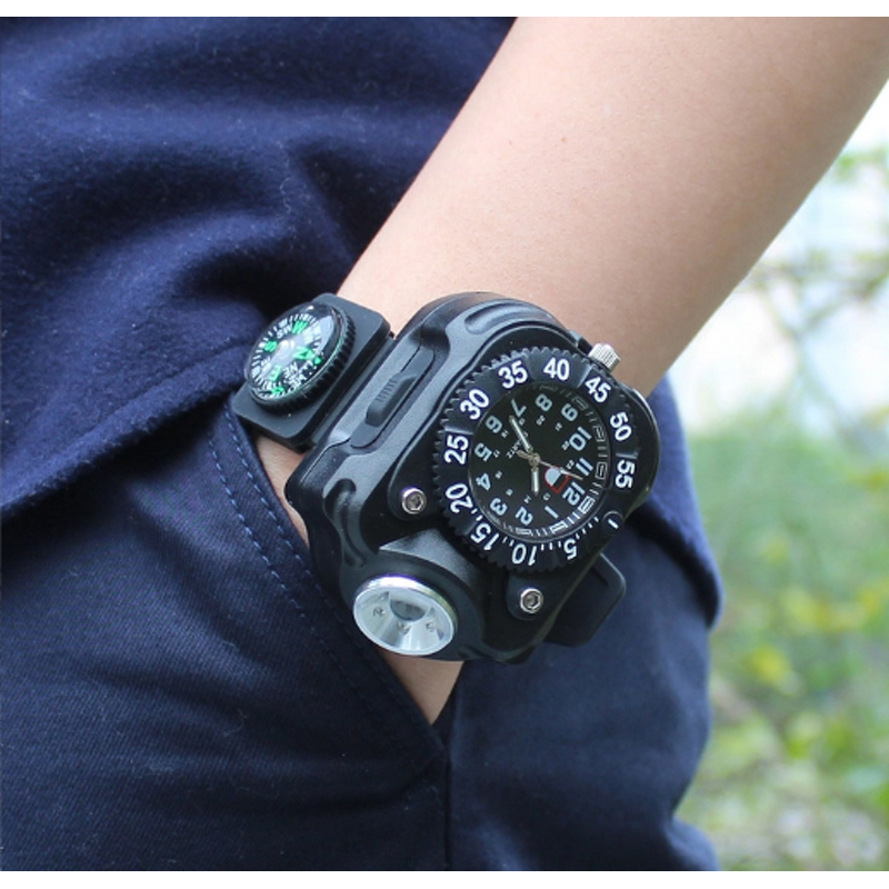 Compass Wristband Manufacturer - USB Rechargeable Smart with LED Wrist Watch Flashlight