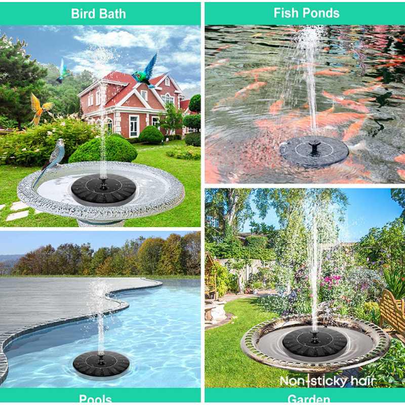 Solar Water Fountain Pump Manufacturer - Outdoor Waterproof 7V 1.4W Mini Bird Bath Floating for Garden Pool