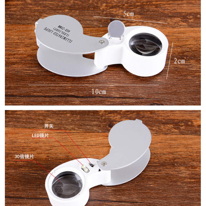Magnifying Loupe Manufacturer - 40X 25mm Jeweller LED Light Glass