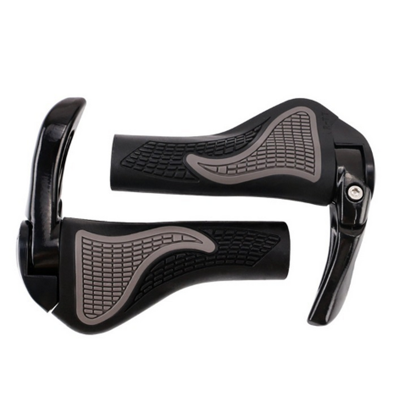 Bike Grips Manufacturer - Shock Absorption Ergonomic Mountain Bike Non-Slip Lock on with Bar Ends