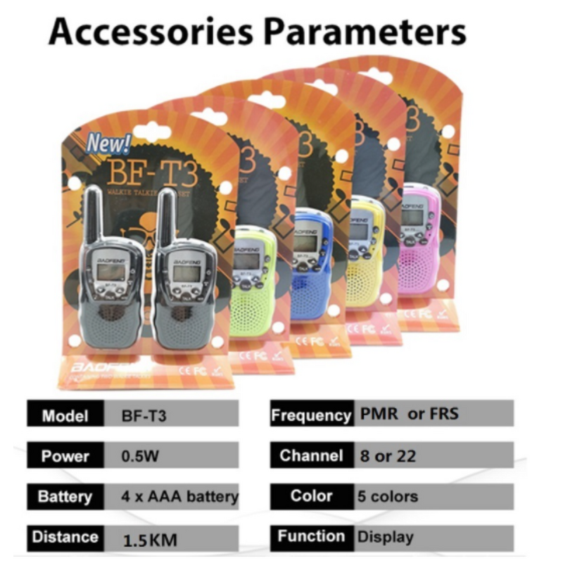 Walkie Talkie Manufacturer - 22 Channel FRS/GMRS Mini Kid T3 BAOFENG PMR446 0.5W Radio