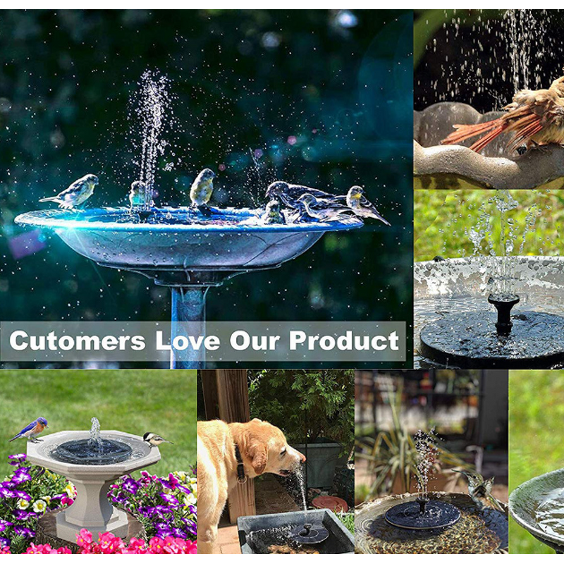Solar Water Fountain Manufacturer - Panel Powered Pond Floating Garden Decor for Bird Bath Pond Fish Tank