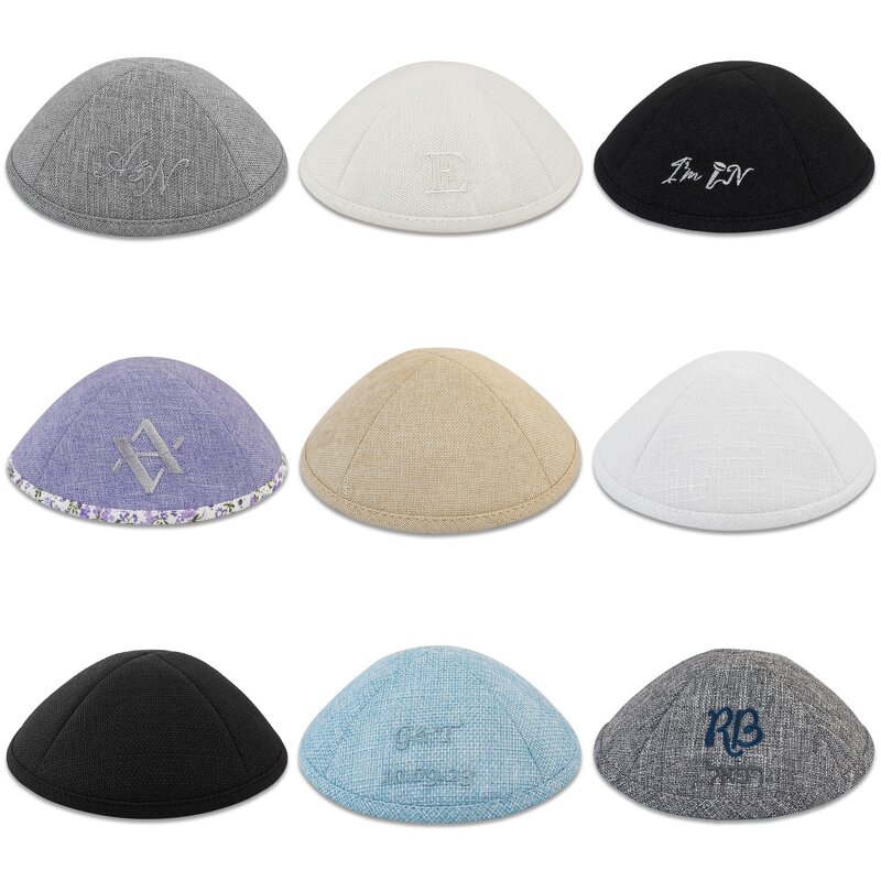 Kippah Manufacturer - Burlap Wholesale Custom Logo for Mitzvah Judaica Gift