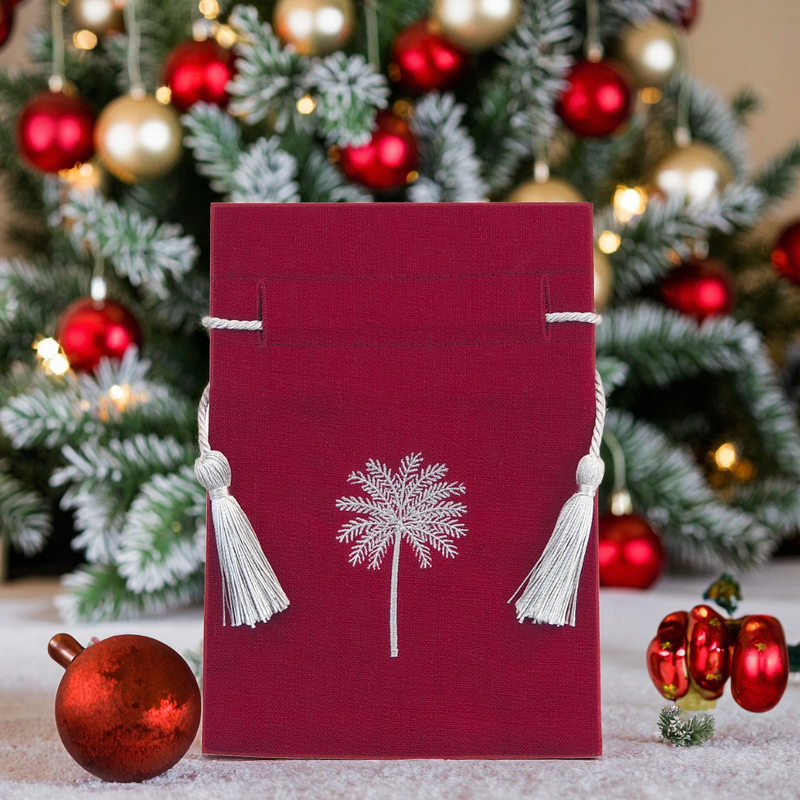 Drawstring Bag Manufacturer - Linen Embroidered Custom Logo Candy Gift Pouch