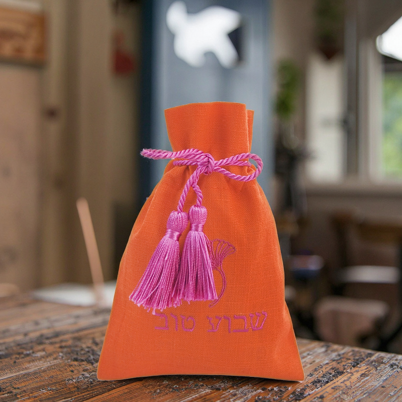 Drawstring Bag Manufacturer - Linen Embroidered Custom for Jewish Holiday Shabbat Gift