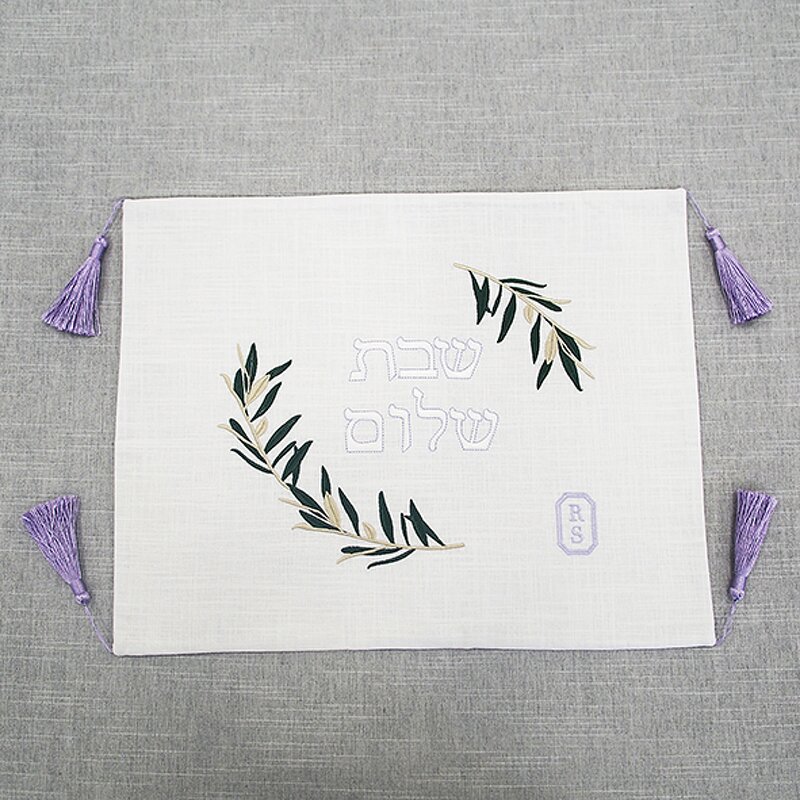 Challah Cover Manufacturer - Custom Embroidered Hebrew Letter Design Sabbath Judaica