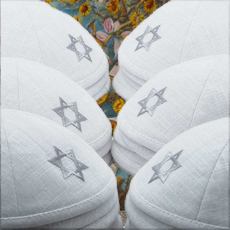 Kippah Manufacturer - Velvet Hebrew Letter Embroidery Men's Jewish Yamaka Ethnic