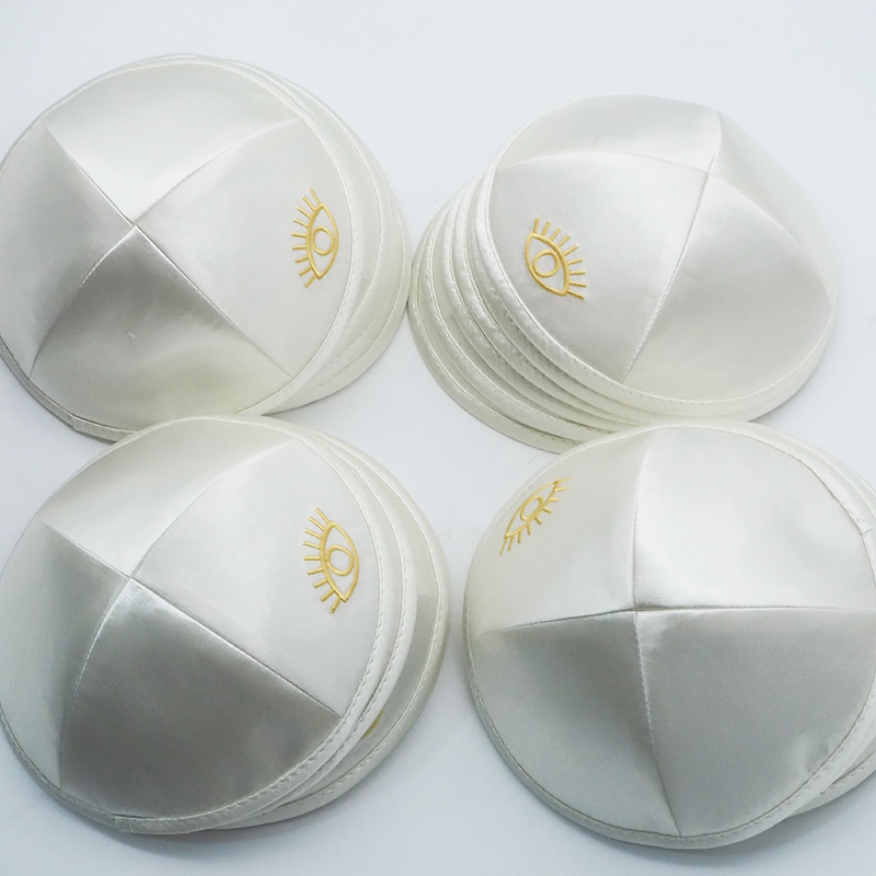 Kippah Manufacturer - Satin All Seeing Eye Embroidery Wholesale Custom Logo Gift