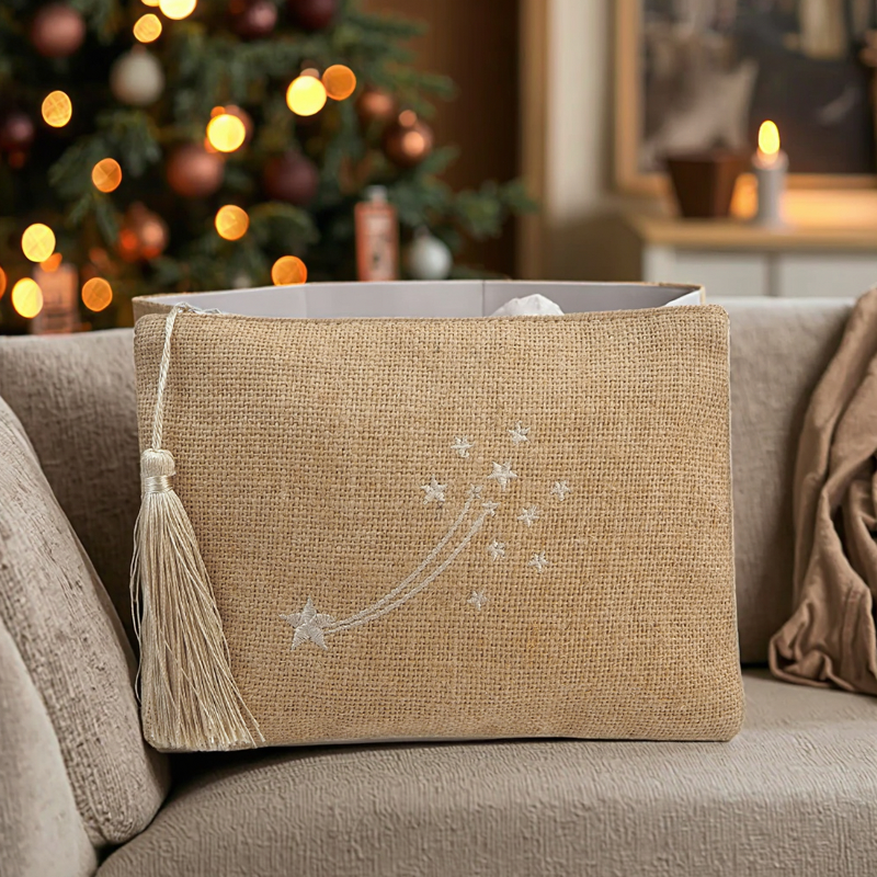 Drawstring Bag Manufacturer - Embroidered Flap Festive Candy Gift Bag Set