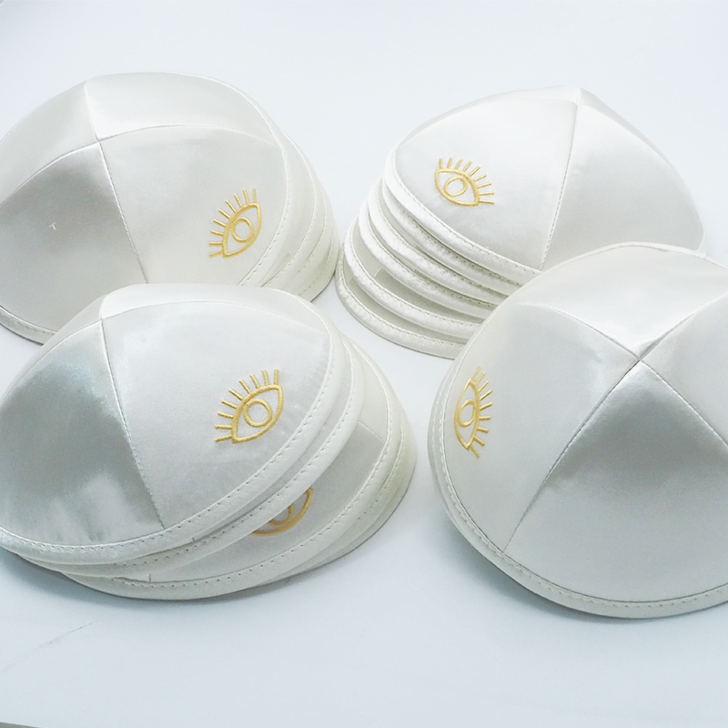 Kippah Manufacturer - Satin All Seeing Eye Embroidery Wholesale Custom Logo Gift