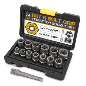 Socket Set Manufacturer - Sinodiving 14pcs 6.35-19mm Damaged Screw Extractor Socket
