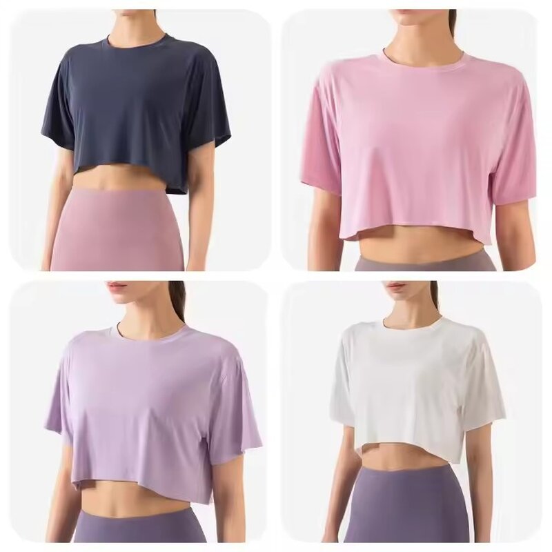 Crop Top T-Shirts Manufacturer - Women's Custom Color Short Sleeves Summer Wholesale