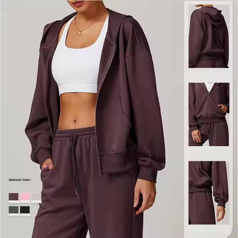 Sports Suit Manufacturer - Autumn Women's New Fleece Hooded with Double Pocket Shorts