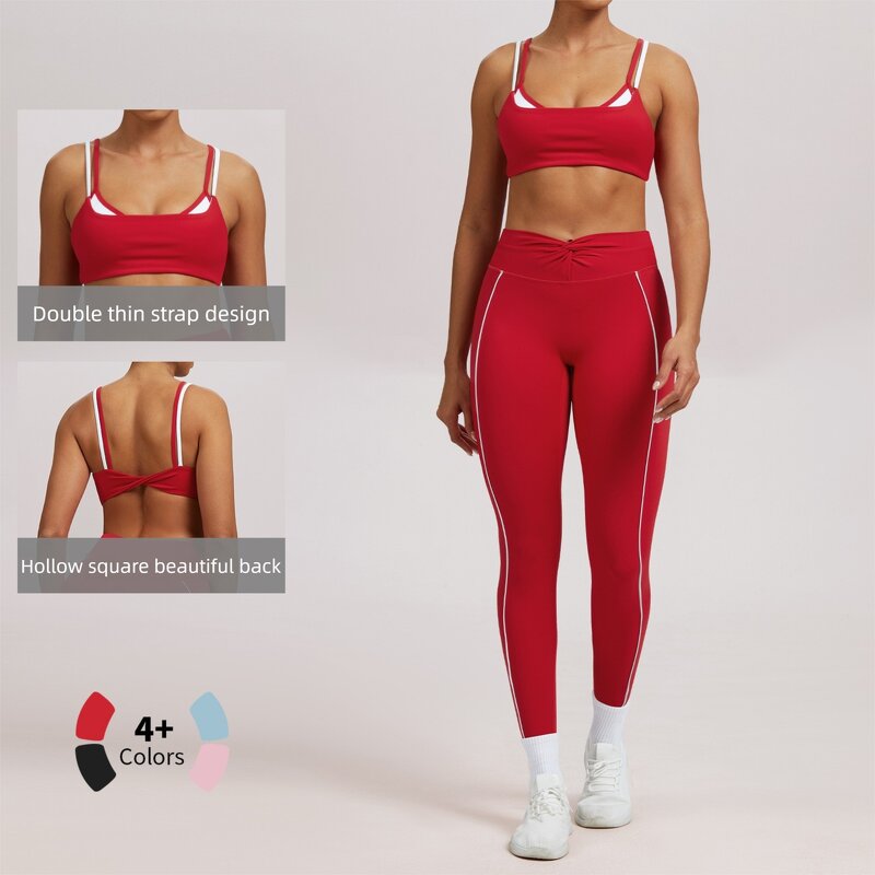 Yoga Bra Manufacturer - New Padded Color-Block Backless Double-Strap