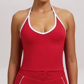 Yoga Sports Vest Manufacturer - Women's Seamless Breathable Hollow Back Halter Top