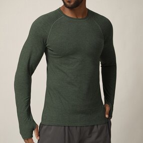 Running Shirt Manufacturer - New Slim-Fit with Thumb Hole Soft Elastic Fabric Men's