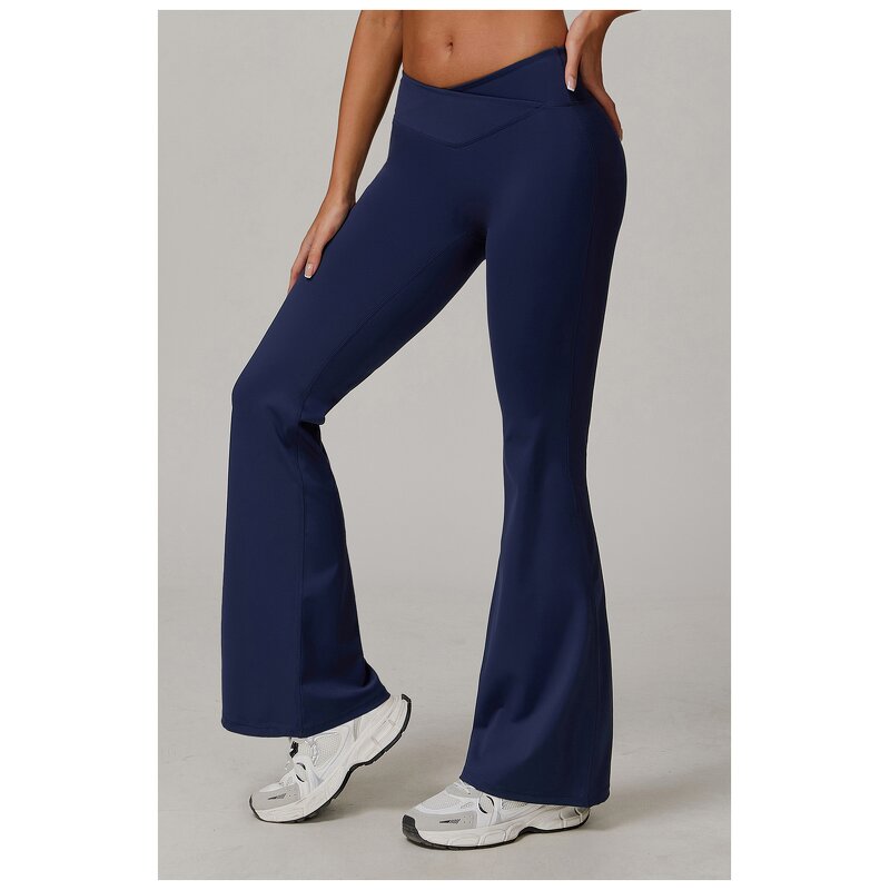 Yoga Pants Manufacturer - Customized Naked Feeling Cross High Waist Flared Pants