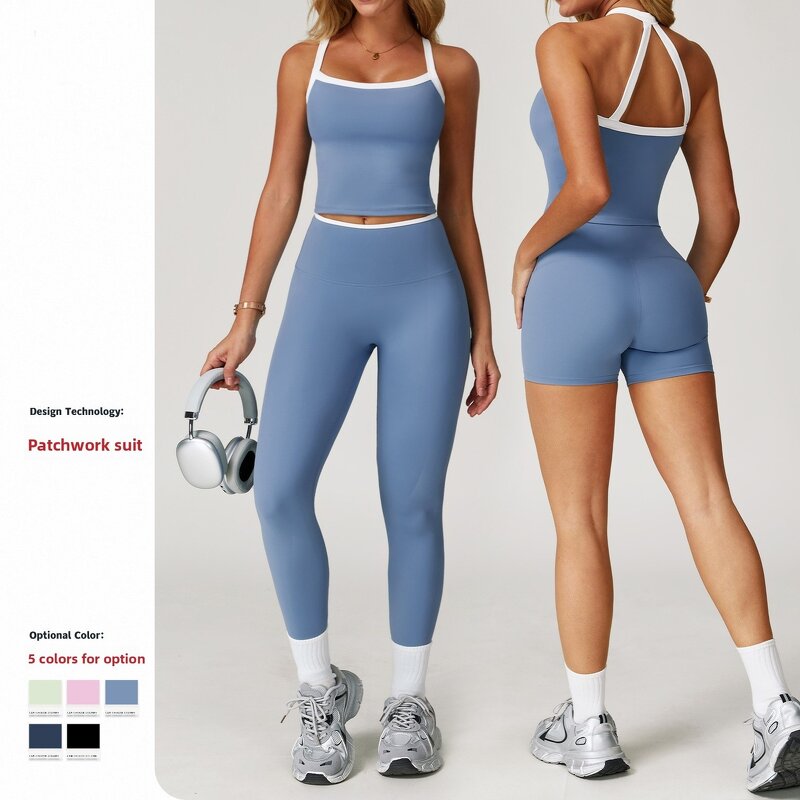 Yoga Set Manufacturer - High-Quality High Waist Leggings Nude Feeling Contrast Colour Trim