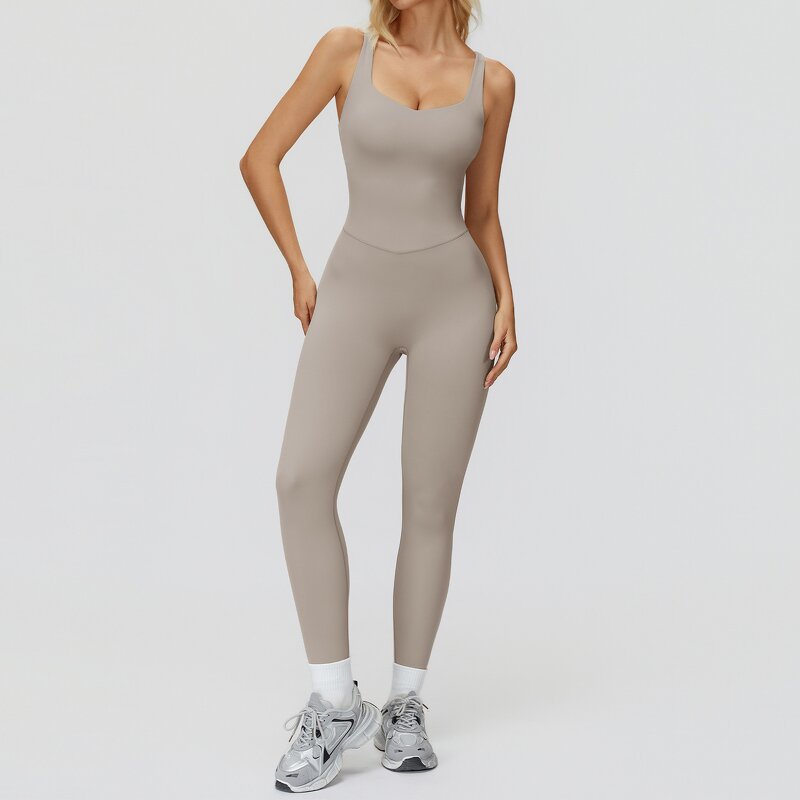 Yoga Bodysuit Manufacturer - Fitness Loungewear Tight-Fitting Slimming One-Piece Dress